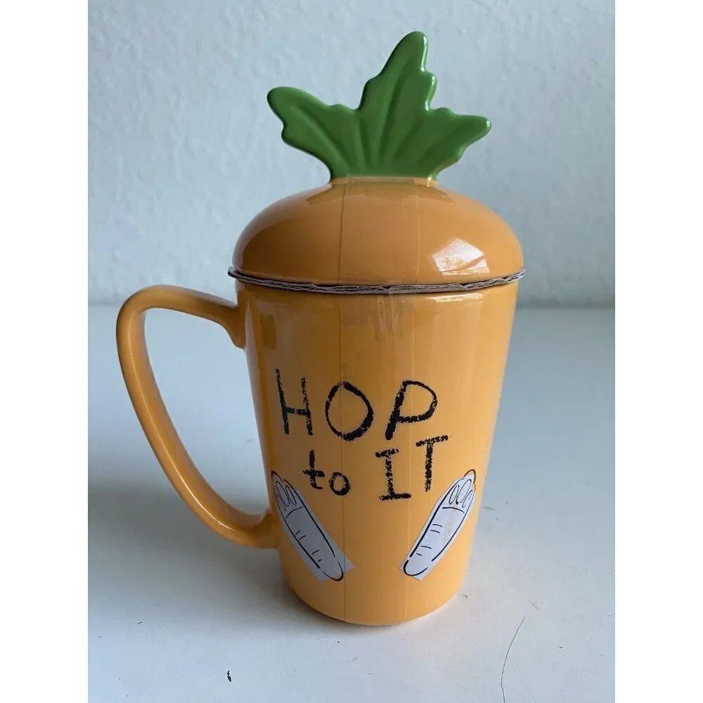 Disney Zootopia ZPD Judy Hopps Carrot Ceramic Mug with Lid Hop To It NEW‎